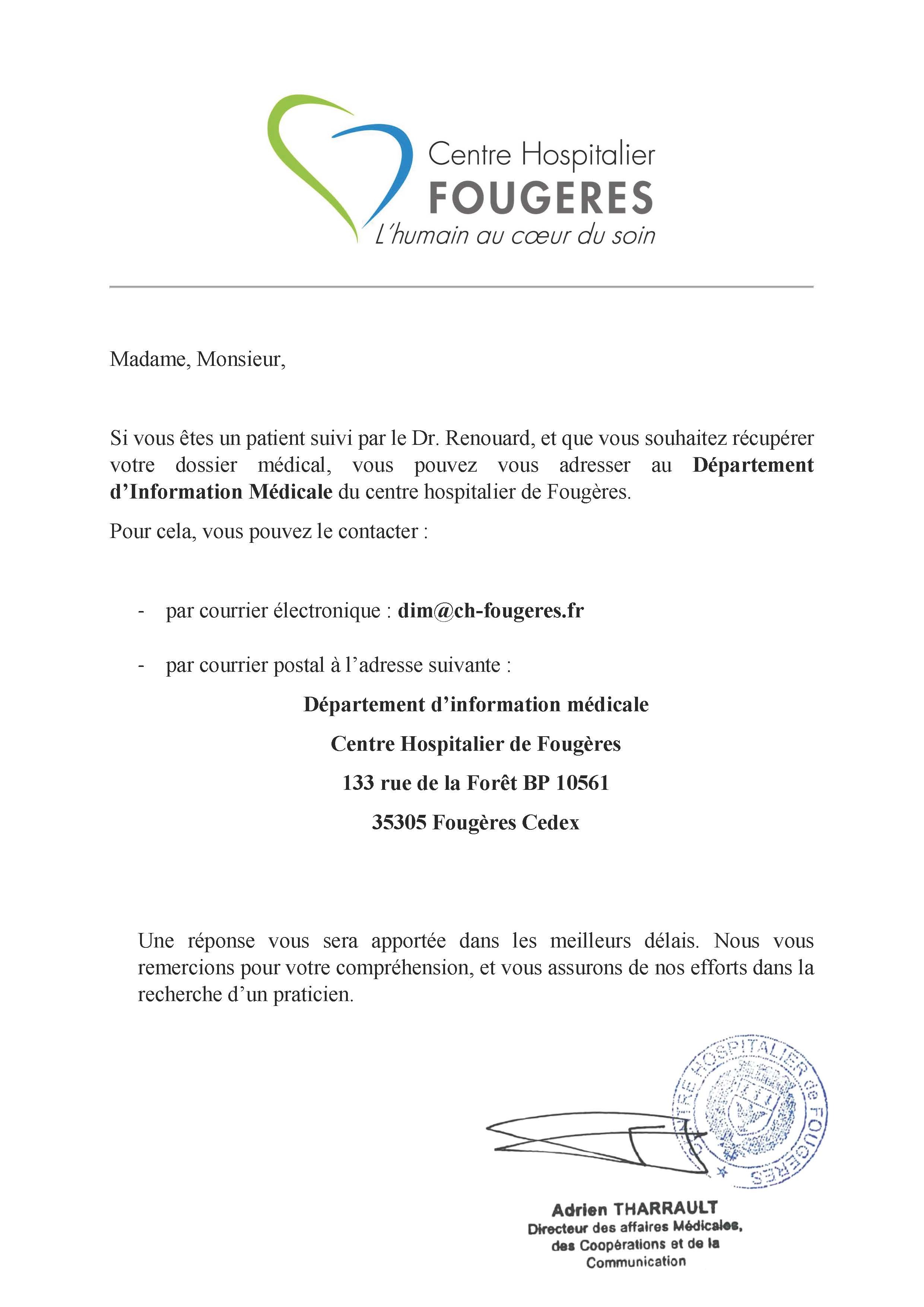 communiqué centre hospitalier F